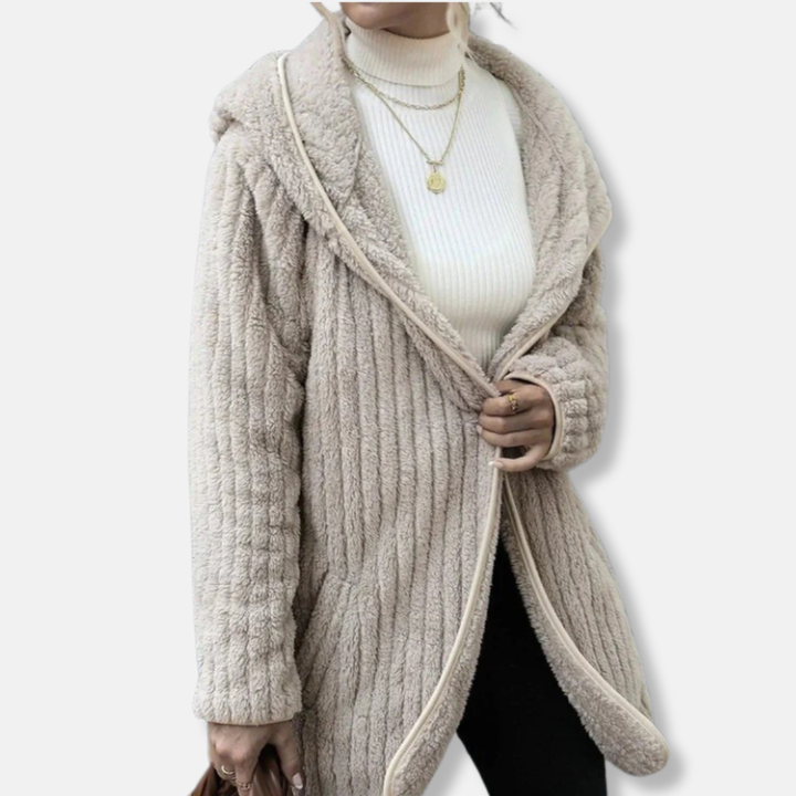 Lune London | Fleece Oversized Cardigan - Hoodie Ribbed Structure Cardigan