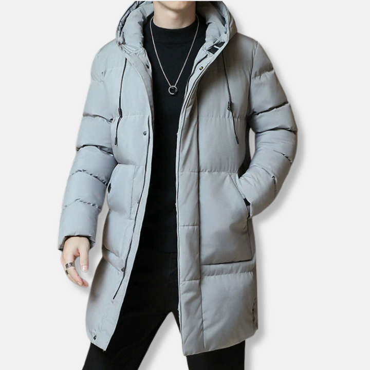Lune London | Long Padded Jacket - Windproof and Water-Repellent - With Hood and Zipper Closure