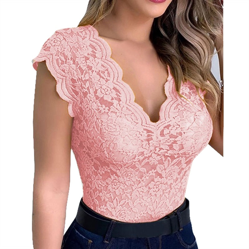 Chic Und Stil | Sexy Women’S Top Elegant Lace Top Refined Details