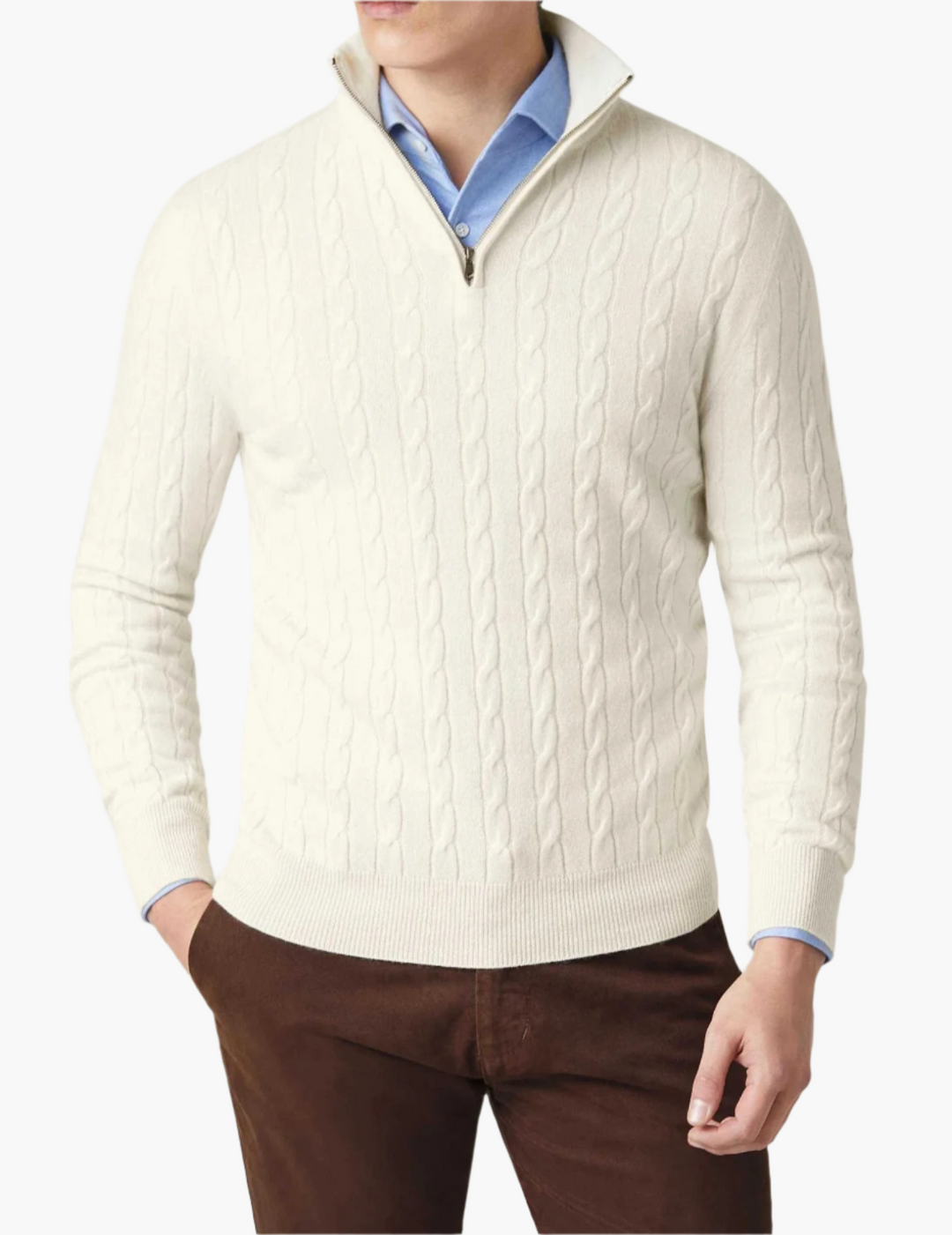 Lune London | Twisted knit sweater with zipper - Elegant sweater for work and leisure