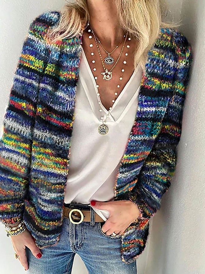Lune London | Multicolored Striped Cardigan for Women