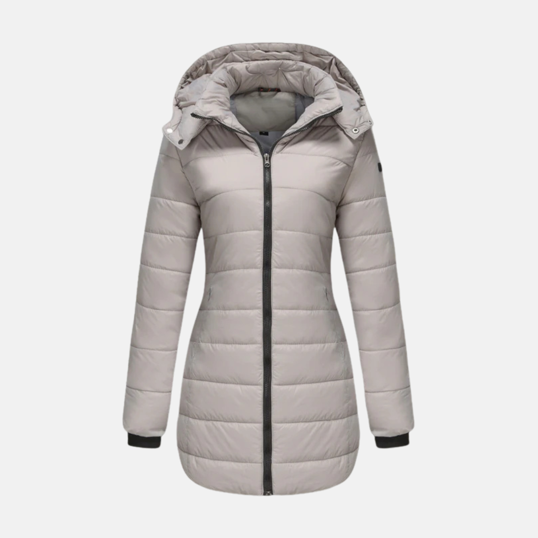 Lune London | Longer padded coat - Insulated quilted design - Two-way zipper - With hood