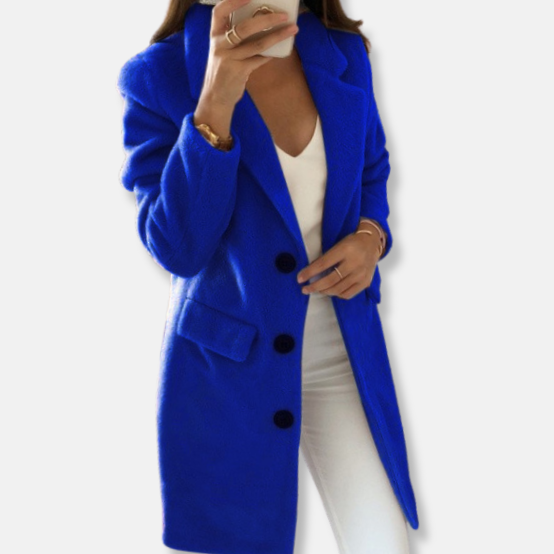 Lune London | Wool coat - Classic design - Knee length - With button closure and lapel