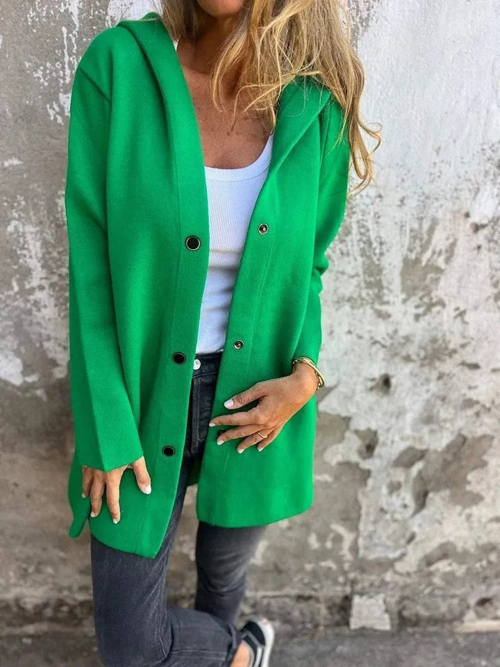 Lune London | Casual Single-Breasted Cardigan with Hood