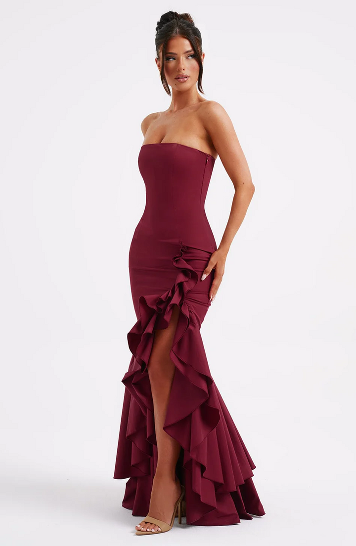 Lune London | Ruffles High Slit Dress
