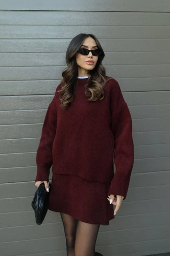 Lune London | Knitted Set - Oversized Sweater & Mini Skirt - Autumn Outfit