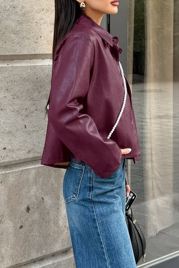 Lune London | Loose Fit PU Leather Jacket