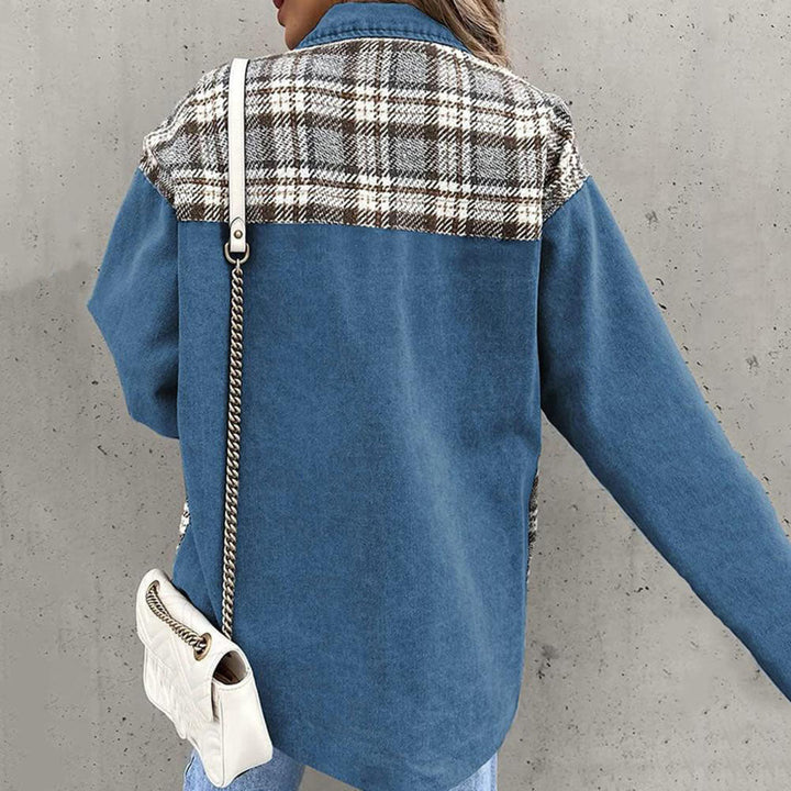 Lune London | Elegant women's jacket with a check pattern and classic collar