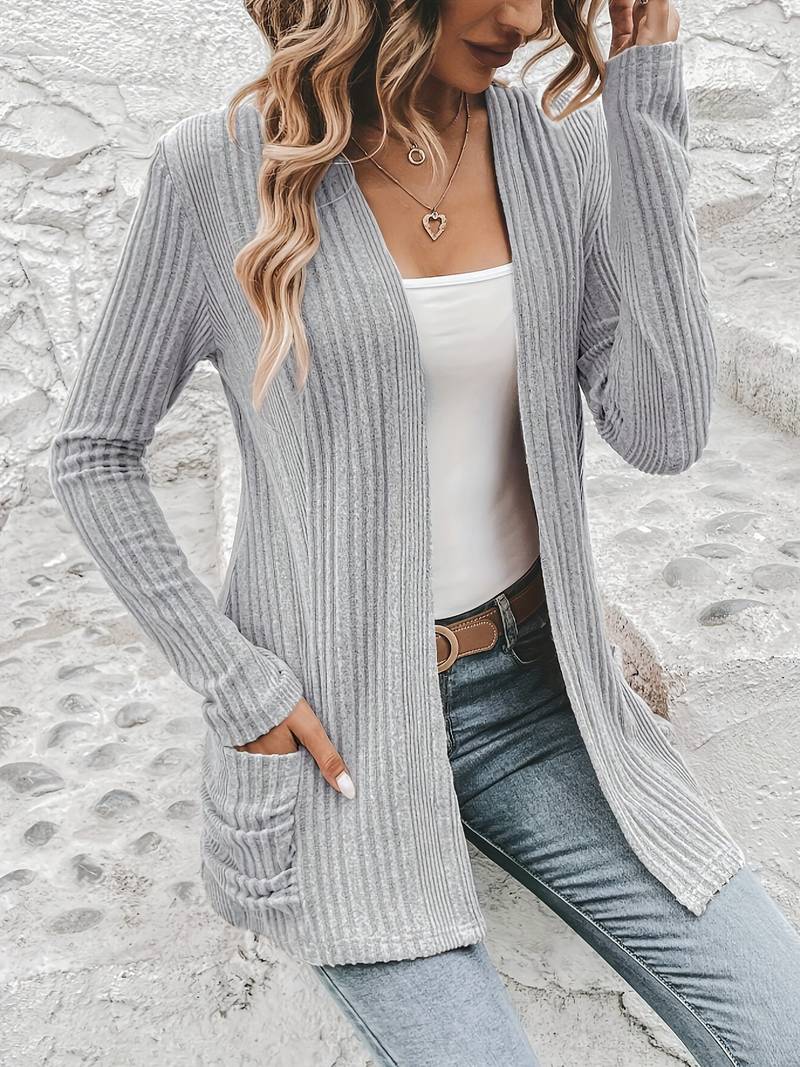 Lune London | Long-sleeved cardigan with open front and two pockets