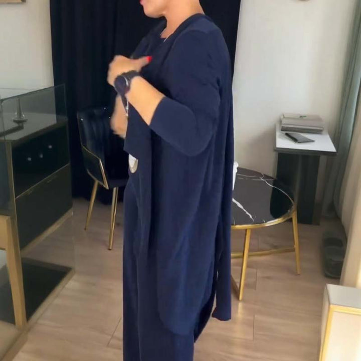 Lune London | Stylish 3-piece set consisting of a long cardigan, top and trousers