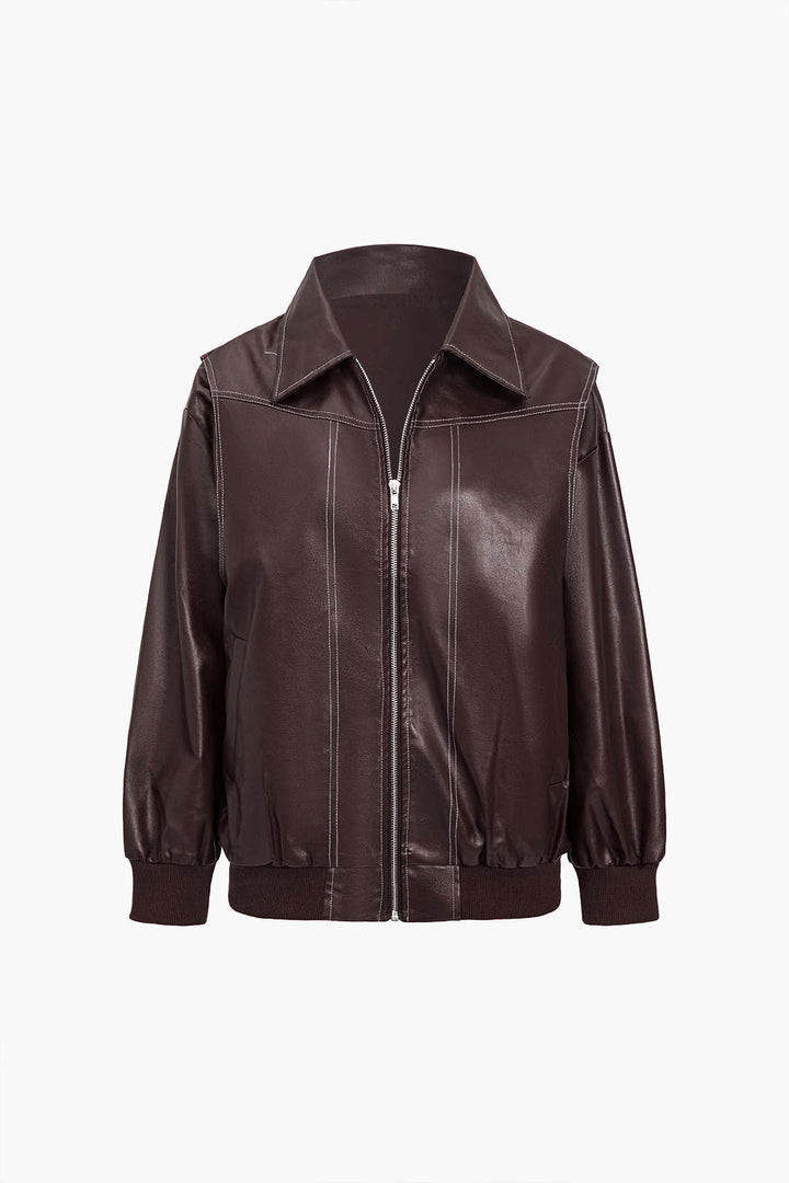 Lune London | Solid Colors Collar Zipper Jacket