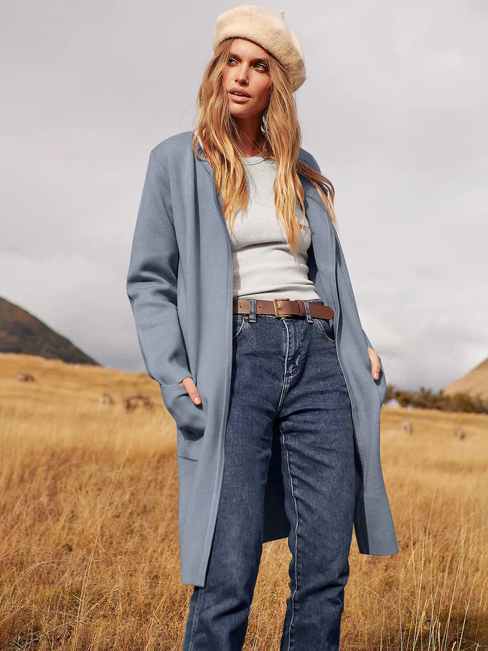 Lune London | Coat - Loose Fit - Knee Length - Wide Lapel - Minimalist Design