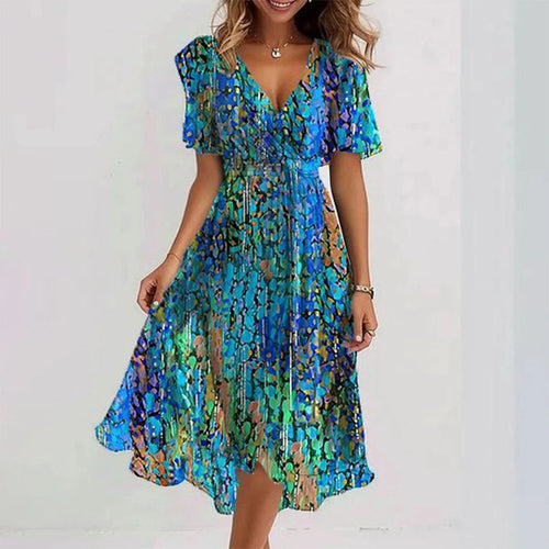 Lune London | Stylish Floral Dress with Short Sleeves