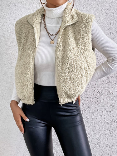 Lune London | Teddy Women's Quilted Vest with Zipper and High Collar
