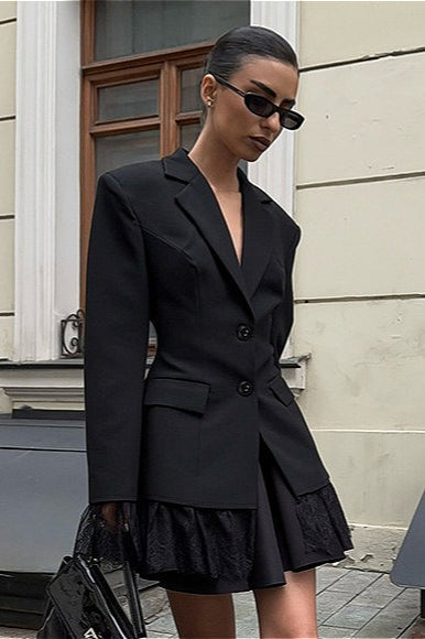 Lune London | Lace Panel Blazer Jacket