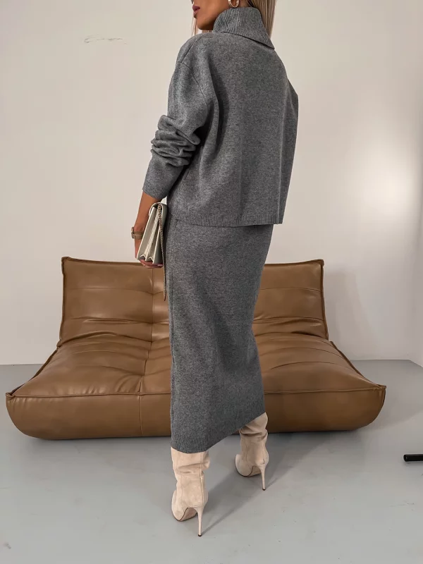 Lune London | Jersey Set Midi Dress with Turtleneck