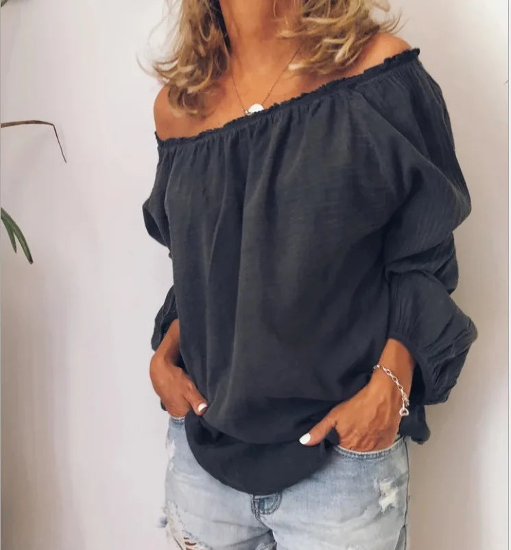 Lune London | Off Shoulder Blouse with Elegant Balloon Sleeves