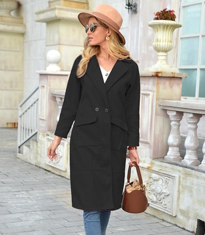 Lune London | Coat - Wool blend - Double-breasted - Knee length - Elegant tailored fit