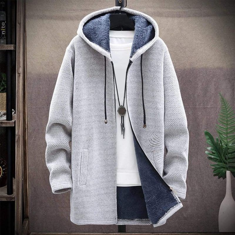 Lune London | Jacket - Wool Blend - Drawstring Hood - Lined and Warm - Zipper & Side Pockets