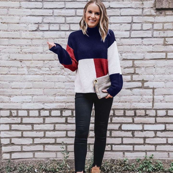 Lune London | Knit Sweater - Oversized Fit - Block Pattern - Soft and Warm