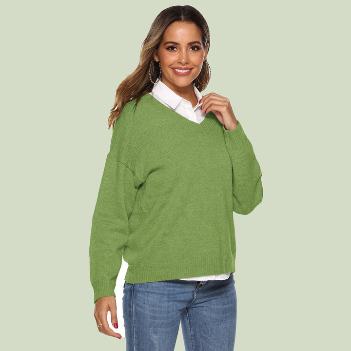 Lune London | Knit Sweater - V-Neck - Loose Fit - Long Sleeves - Soft and Comfortable