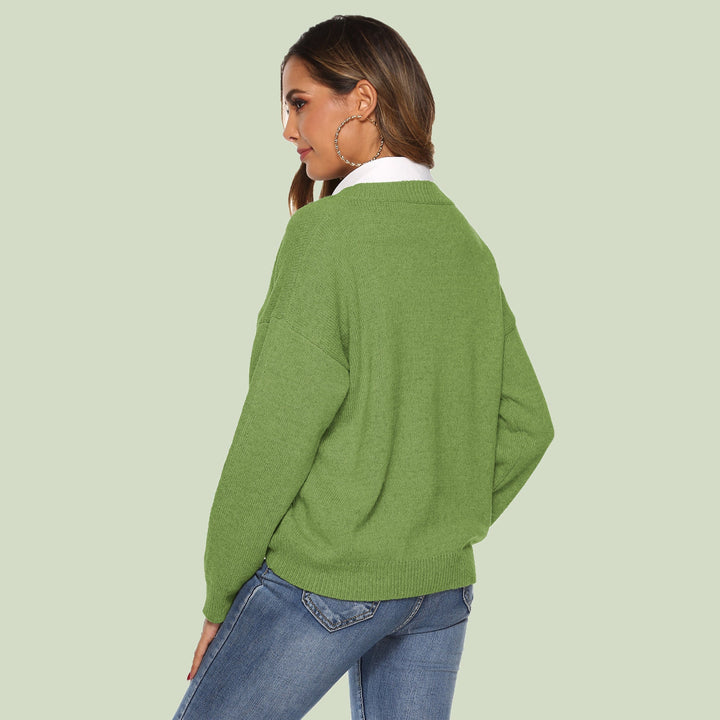 Lune London | Knit Sweater - V-Neck - Loose Fit - Long Sleeves - Soft and Comfortable