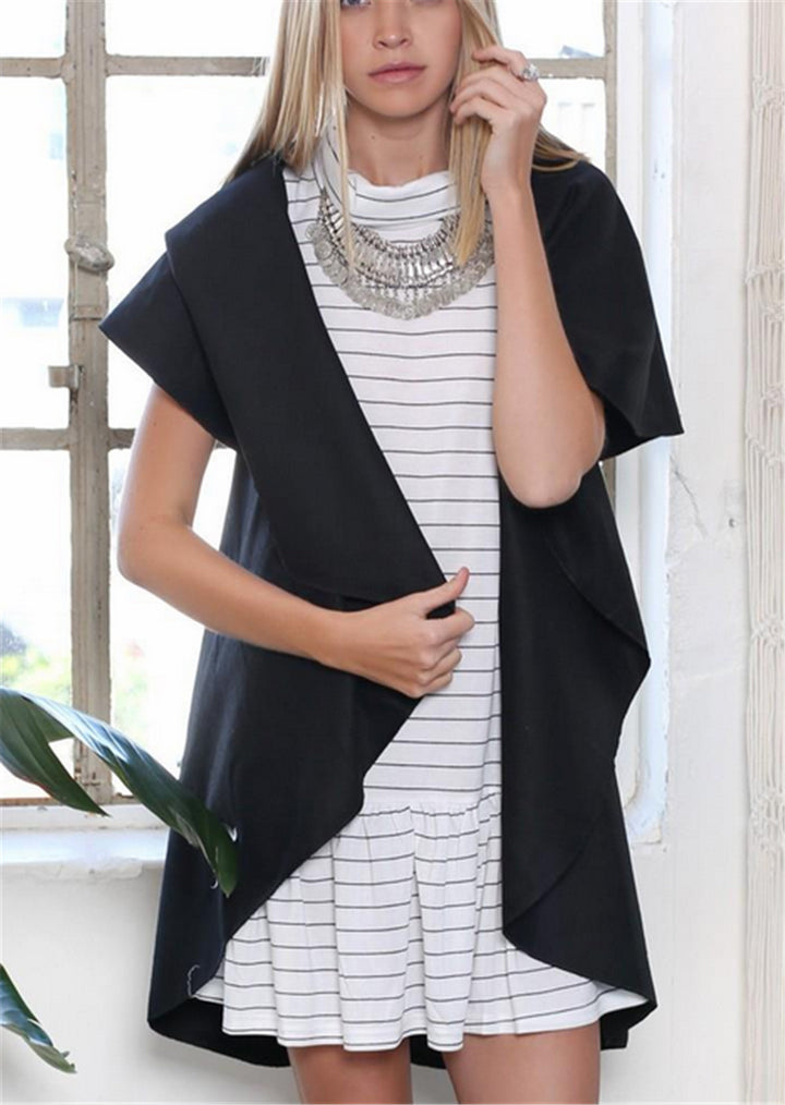 Ladies Cape Coat fashion with large collar and asymmetrical hem Lune London