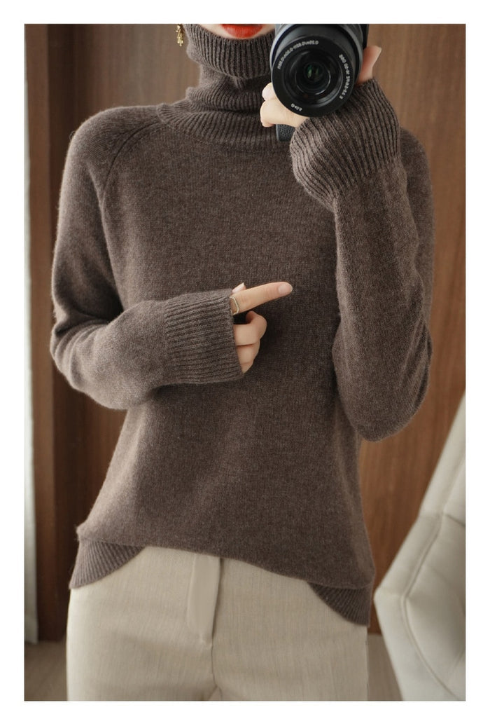 Lune London | Sweater with Roll Neck - Loose Fit - Long Sleeves