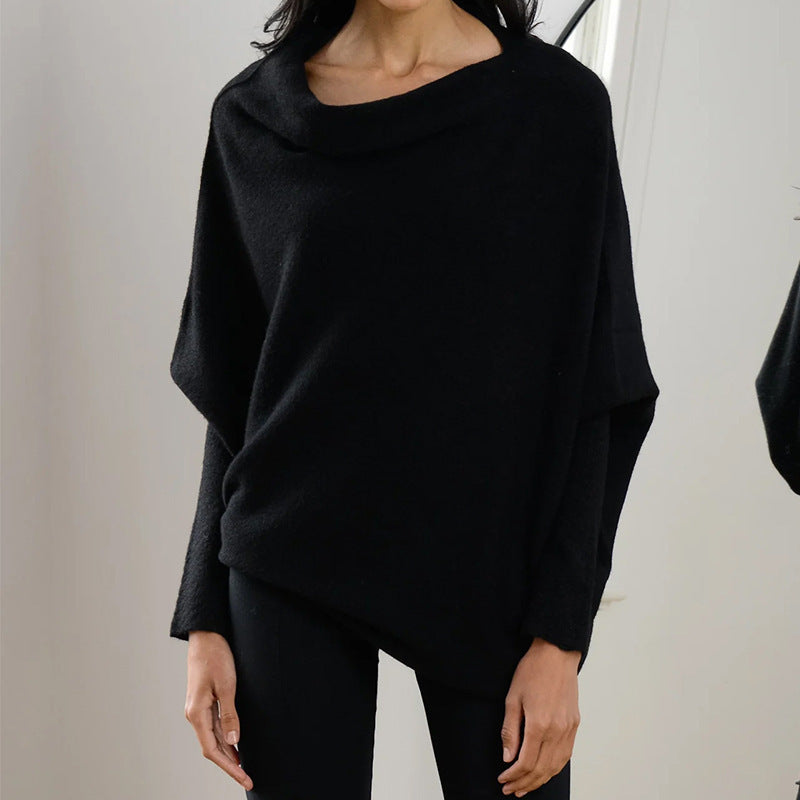 Lune London | Cozy oversized knit sweater with a Carmen neckline