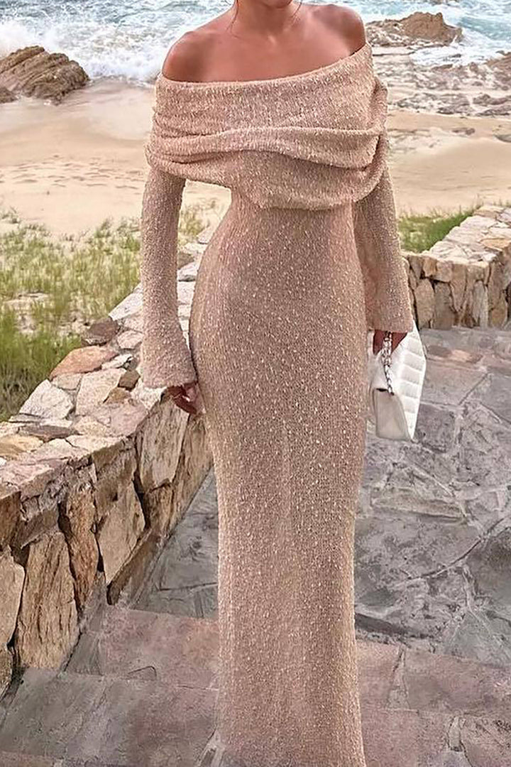 Lune London | Maxi knitted dress without shoulders