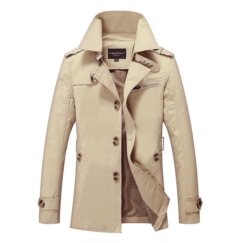 Casual trench coat for men with practical pockets and modern design Lune London