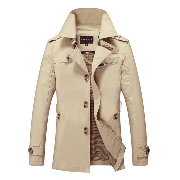 Casual trench coat for men with practical pockets and modern design Lune London