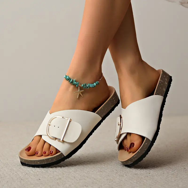 Lune London | Orthopedic Flat Sandals with Adjustable Buckle Straps