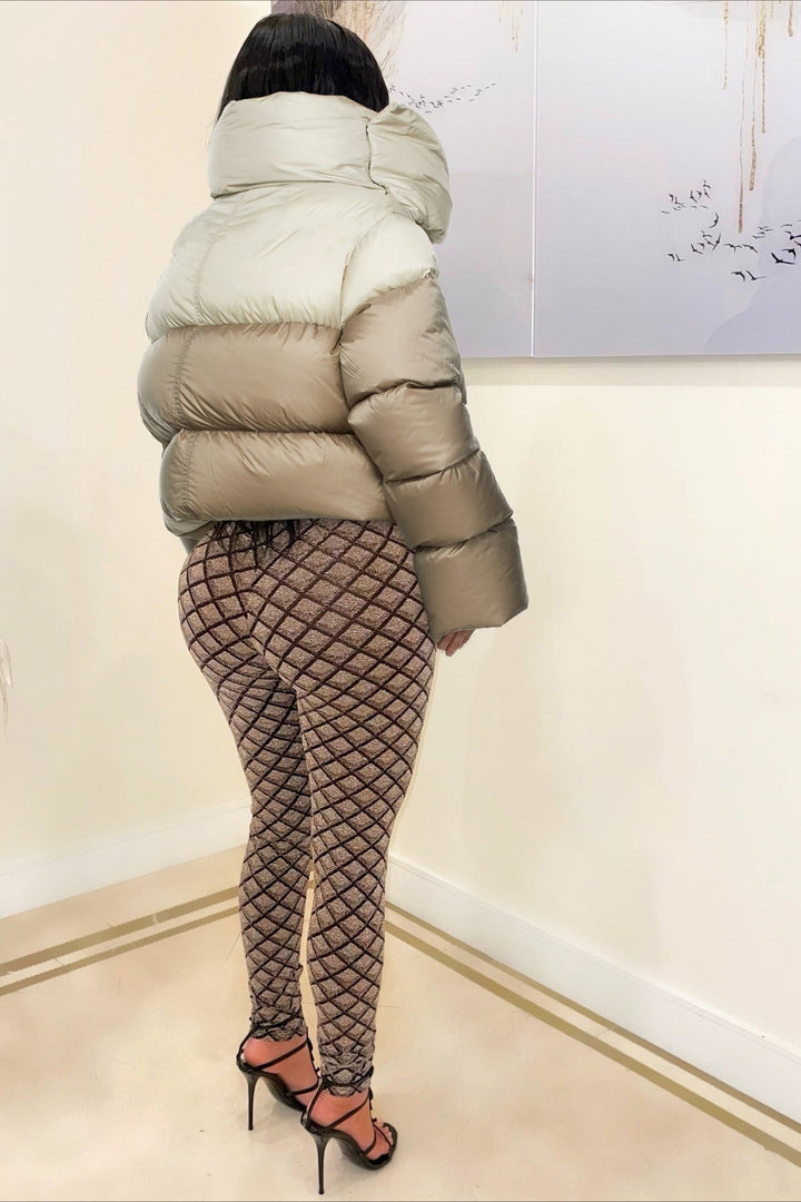 Lune London | Neck Scarf Collar Quilted Puffer Jacket