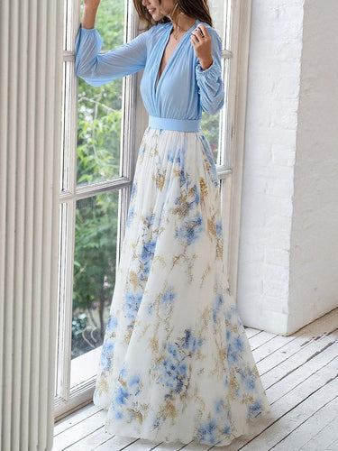 Lune London | Shimmering Maxi Dress with Floral Print