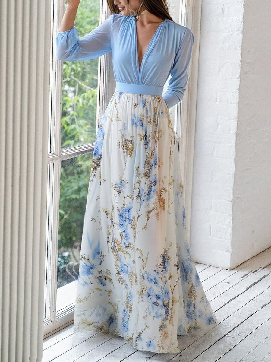 Lune London | Shimmering Maxi Dress with Floral Print
