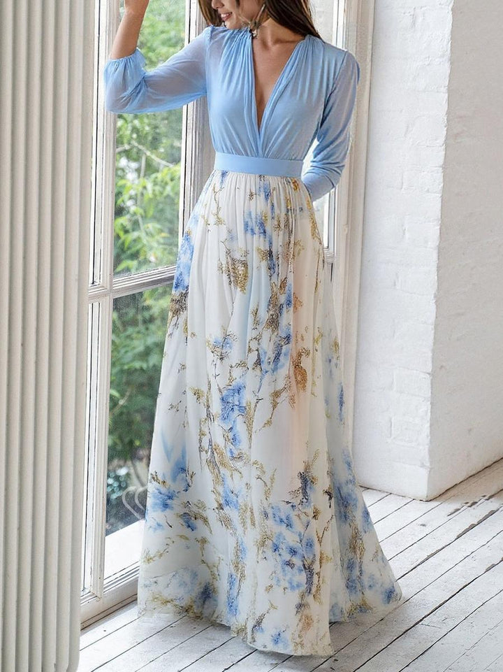 Lune London | Shimmering Maxi Dress with Floral Print