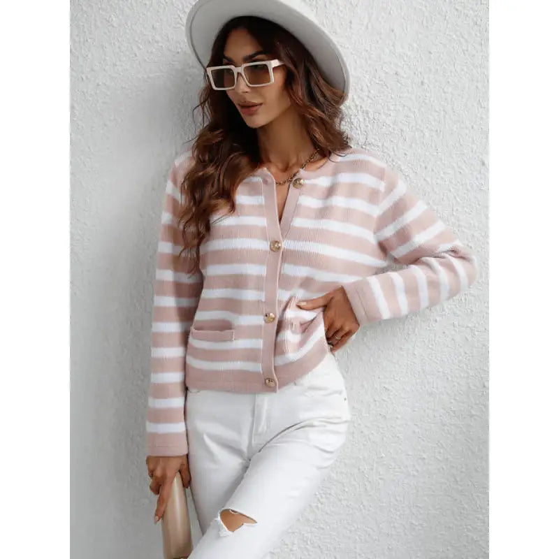 Lune London | Cozy chunky knit sweater with button placket and side pockets