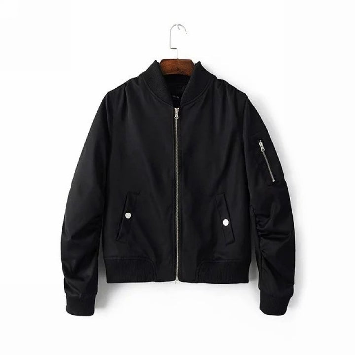 Casual bomber jacket for women with zipper closure and practical pockets Lune London