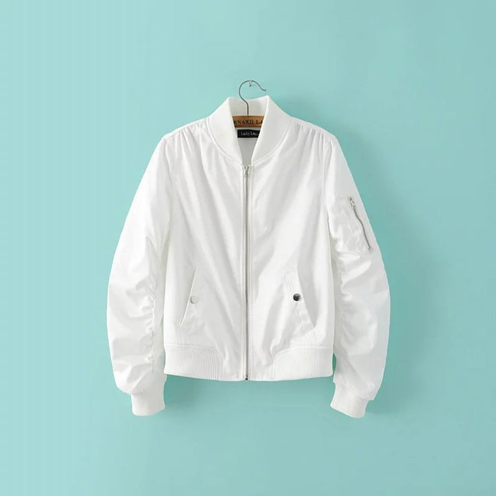 Casual bomber jacket for women with zipper closure and practical pockets Lune London