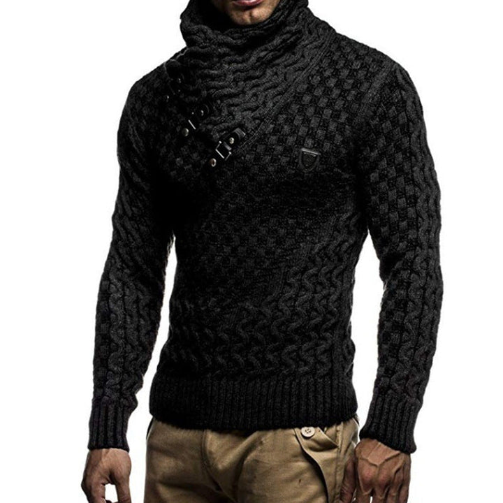 Chic Und Stil | Mens Turtleneck Sweater with Closure