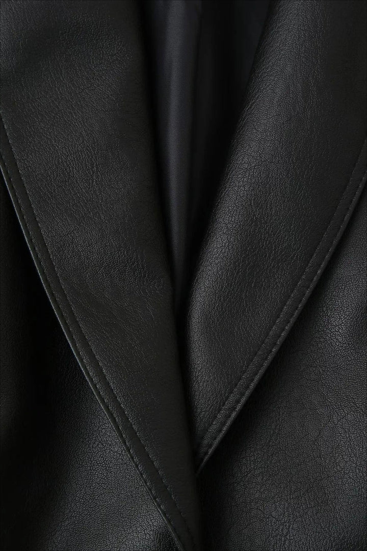 Lune London | Belted PU Leather Jacket
