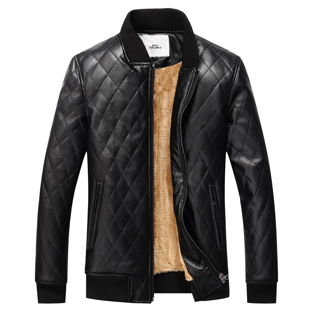 Men's quilted leather jacket with cozy lining Lune London