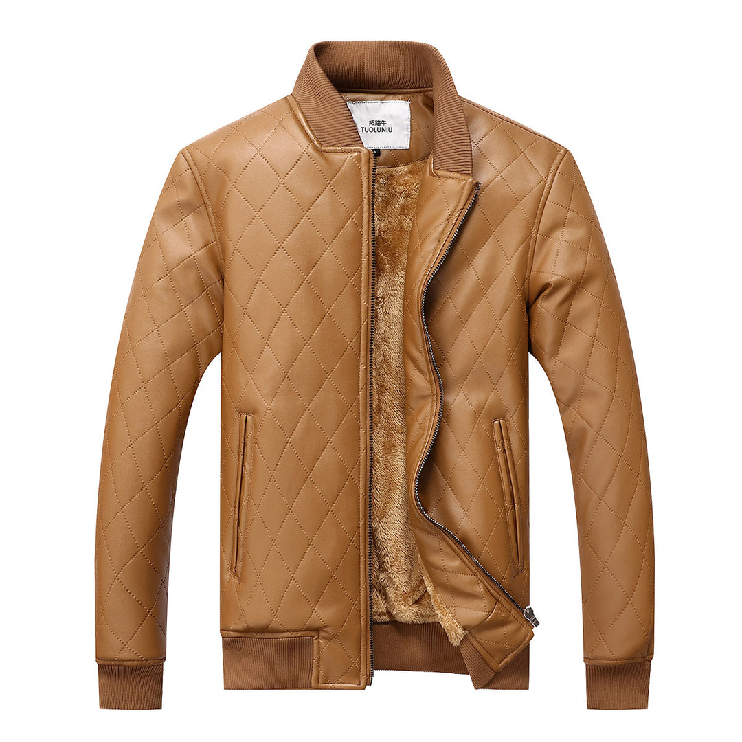 Men's quilted leather jacket with cozy lining Lune London