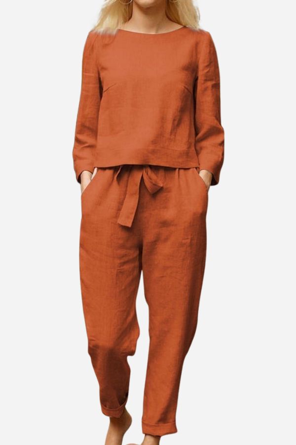 Lune London | Solid Color Linen Two-Piece