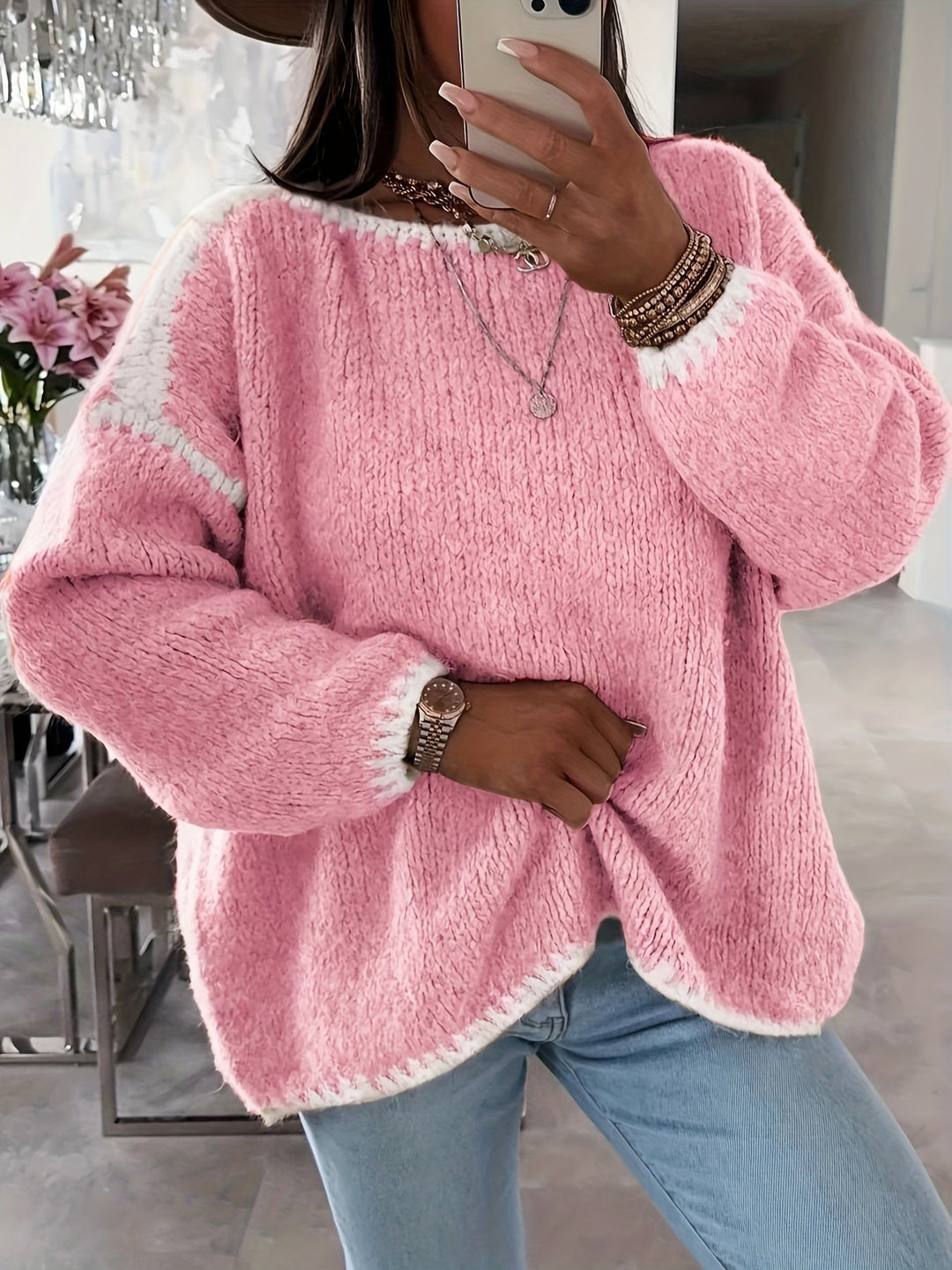Lune London | Loose Knit Sweater Soft and Cozy Unique Crochet Details