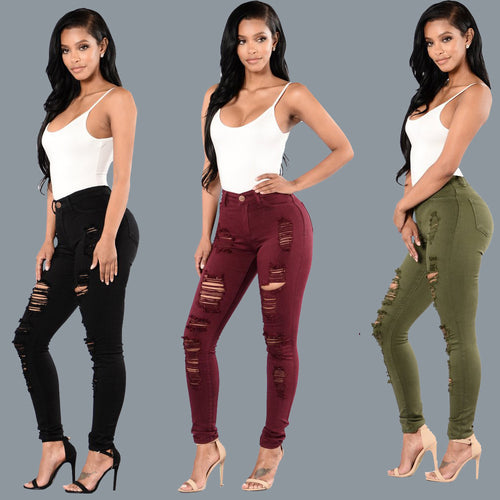 Skinny jeans for women with trendy ripped design Lune London