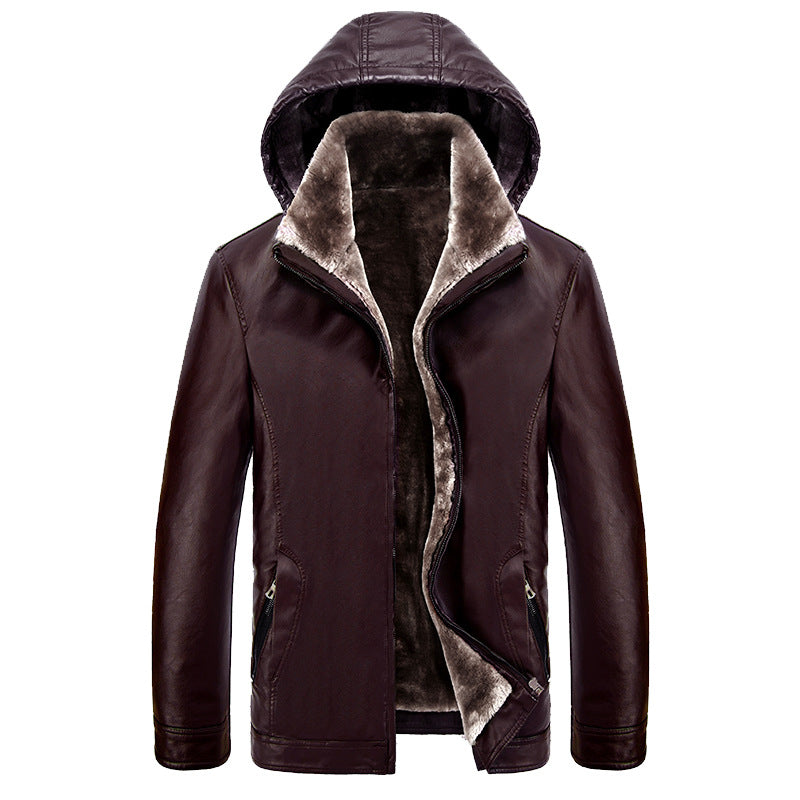 Urban faux leather jacket for men with hood and warm lining Lune London