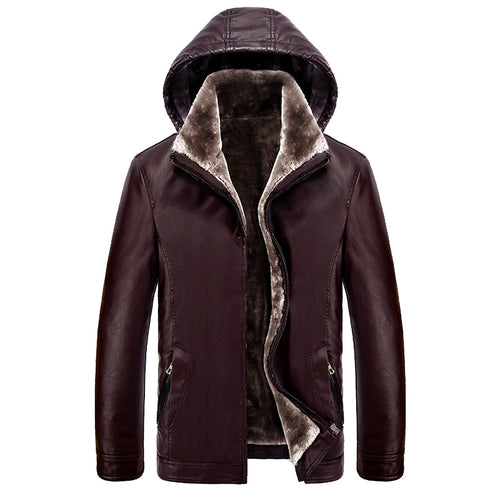 Urban faux leather jacket for men with hood and warm lining Lune London