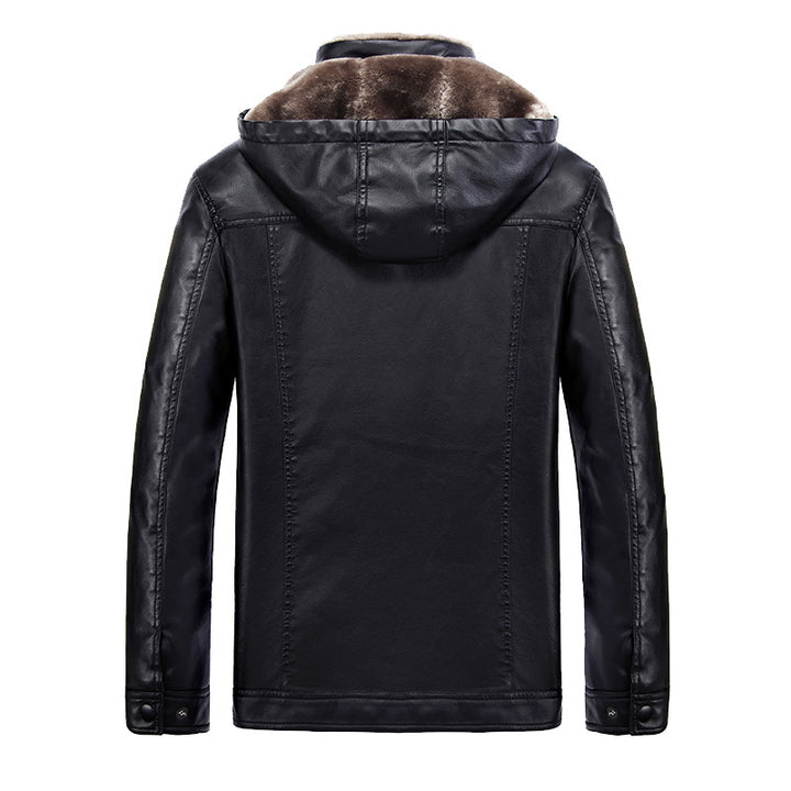 Urban faux leather jacket for men with hood and warm lining Lune London